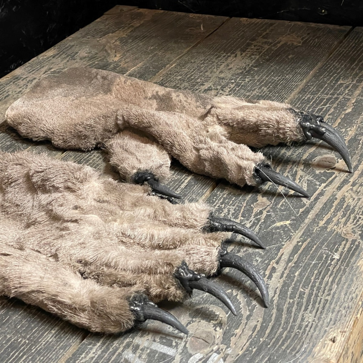Krallenhandschuhe Ledrig | Hellbraun