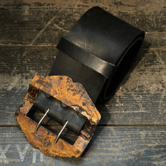 Ledergürtel 8cm | Schwarz